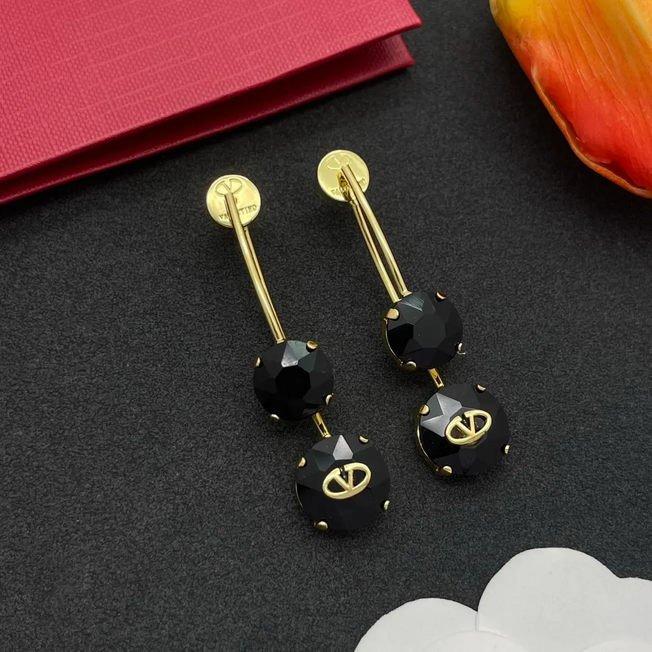 Valentino VLOGO Double-Stone Drop Earrings 6