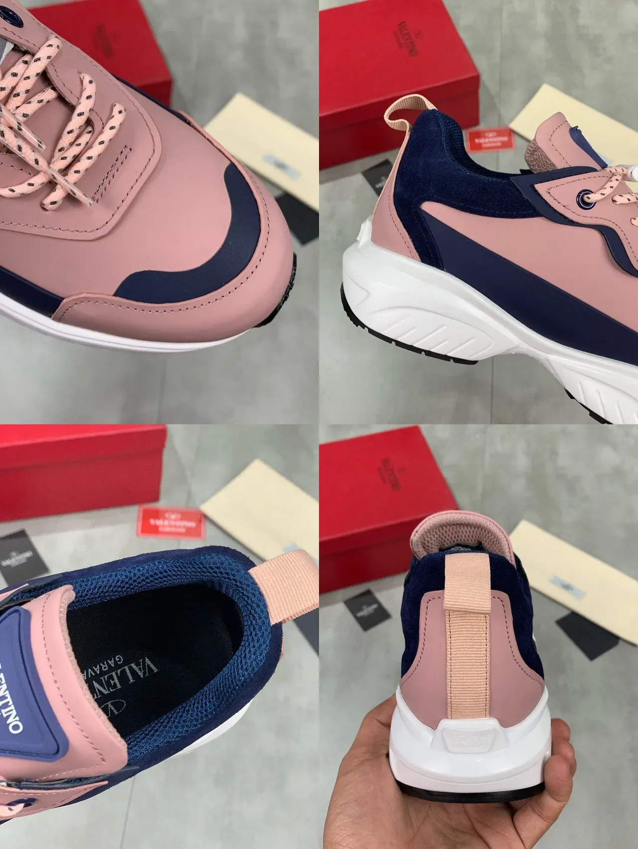 Valentino VLTN Sneakers Chunky Rose et Marine 2