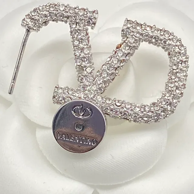 Valentino VLTN Pavé-Crystal Logo Stud Earrings 2