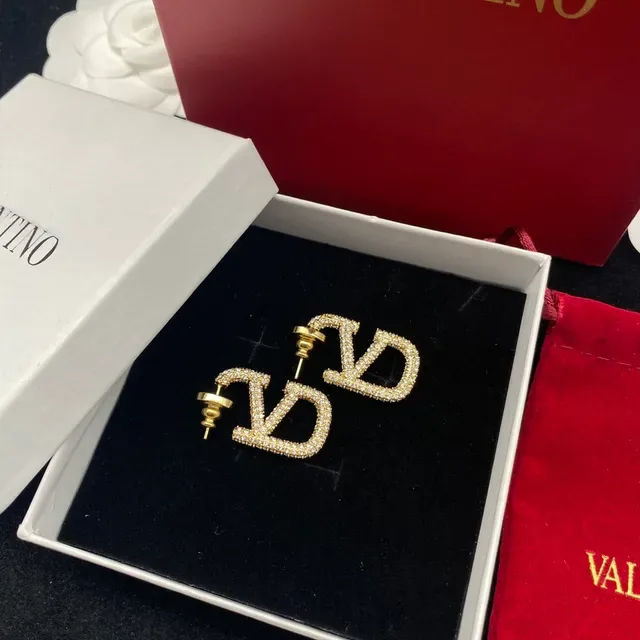 Valentino VLTN Pavé-Crystal Logo Stud Earrings 6