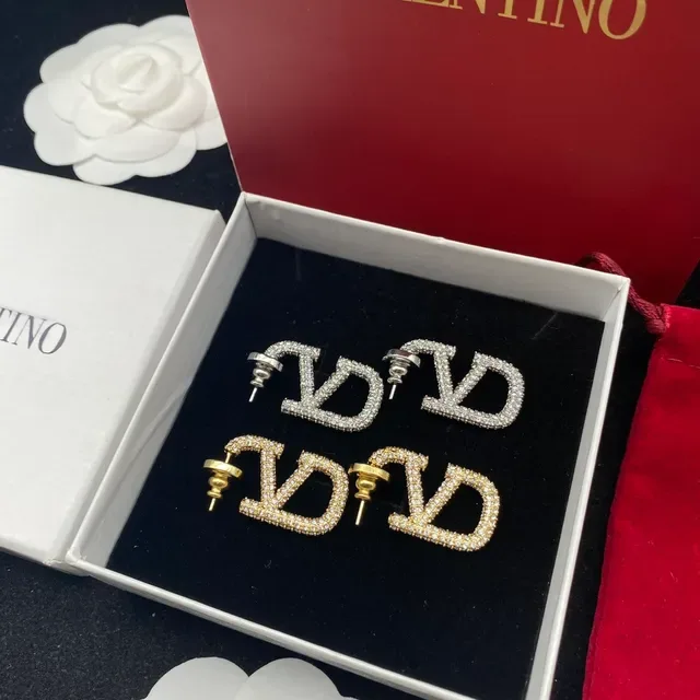Valentino VLTN Pavé-Crystal Logo Stud Earrings 8