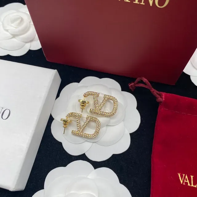 Valentino VLTN Pavé-Crystal Logo Stud Earrings 9