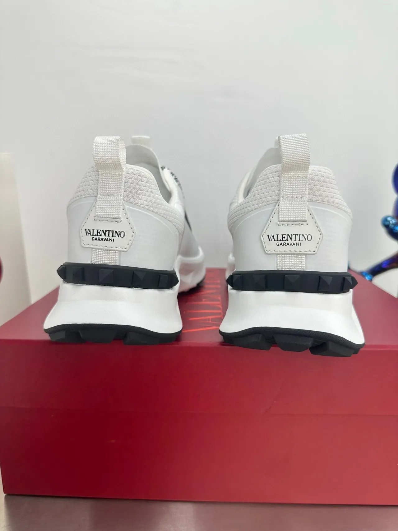 Valentino White Black Chunky Platform Sole Strap Accent Lifestyle Sneakers 6