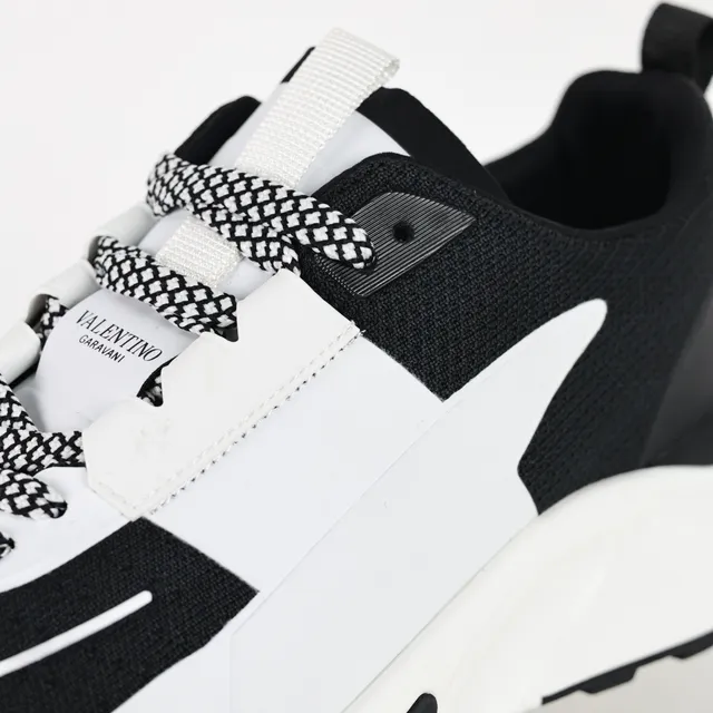 Valentino Blancos Negros Suela Esculpida Paneles de Contraste Zapatillas Chunky 6