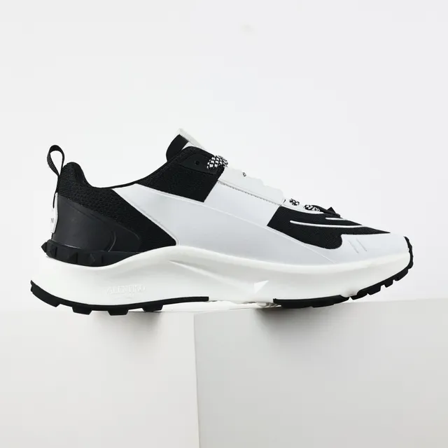 Valentino Blancos Negros Suela Esculpida Paneles de Contraste Zapatillas Chunky 7