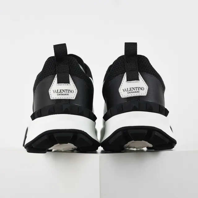 Valentino Blancos Negros Suela Esculpida Paneles de Contraste Zapatillas Chunky 9