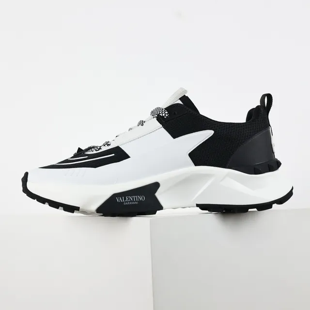 Valentino Blancos Negros Suela Esculpida Paneles de Contraste Zapatillas Chunky 8
