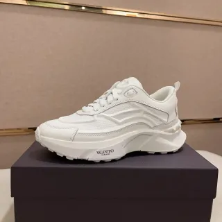 Valentino White Monochrome Sculpted Sole Chunky Sneakers