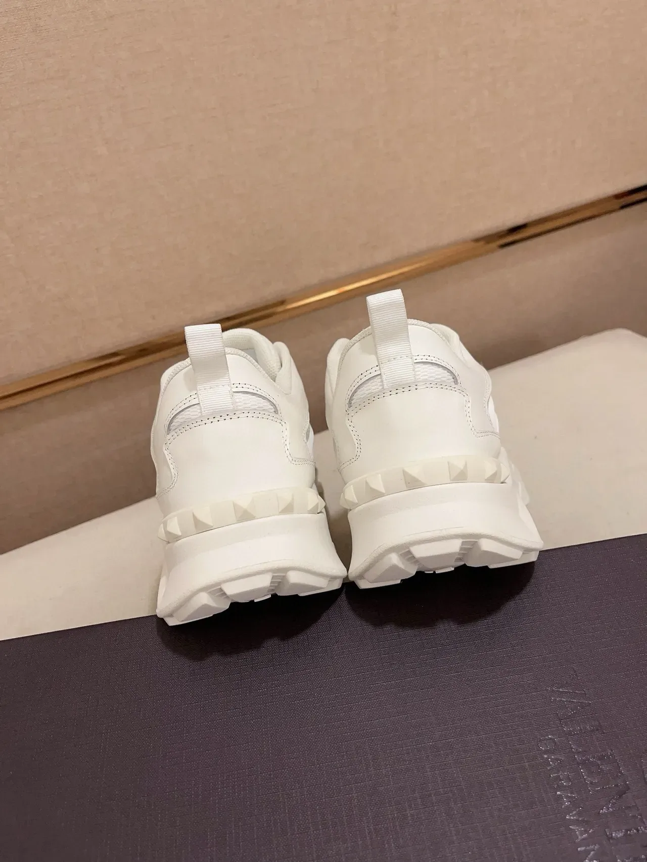 Valentino White Monochrome Sculpted Sole Chunky Sneakers 4