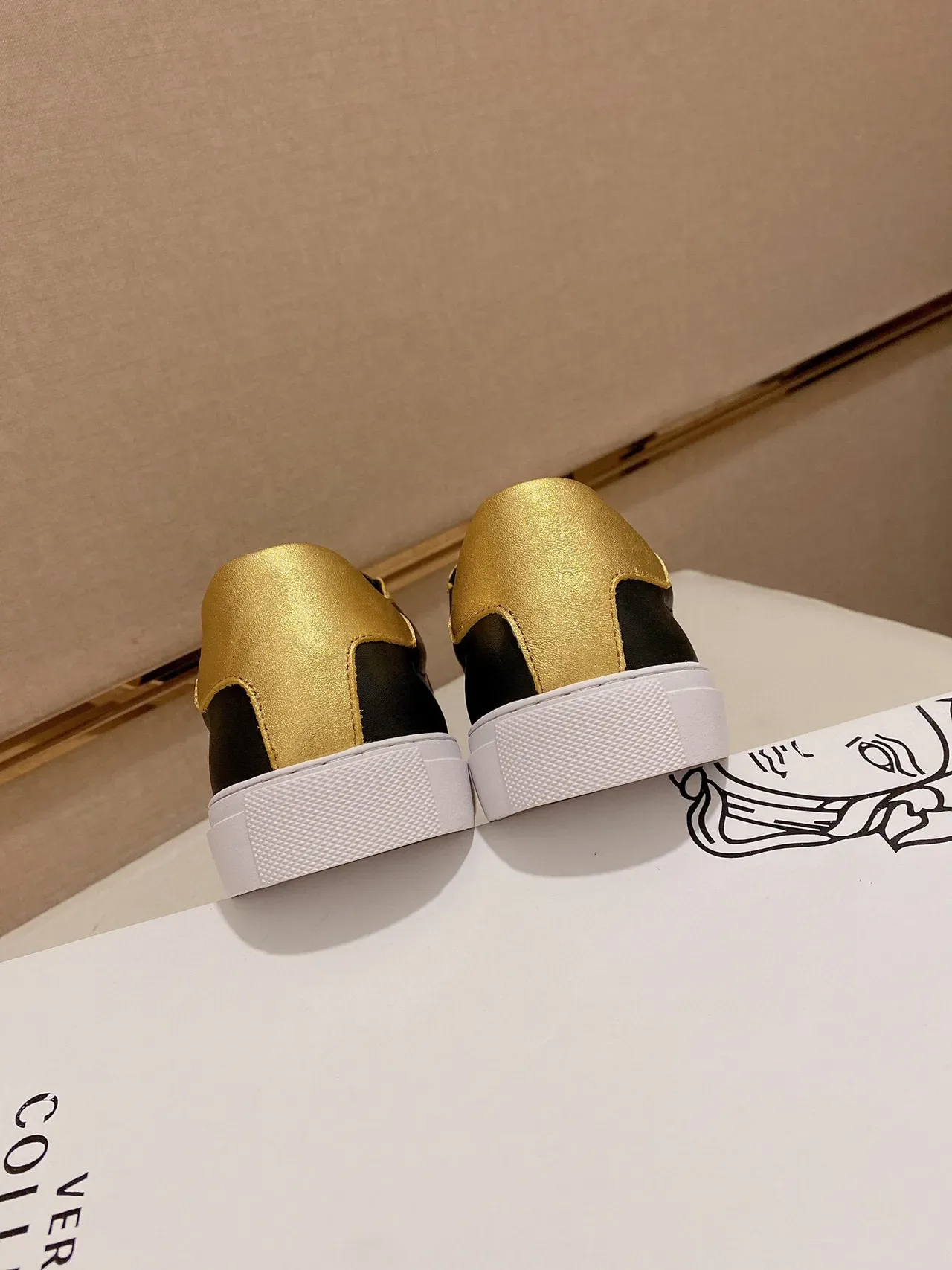 Versace Chain Reaction Black and Gold Metallic Lifestyle Sneakers 3