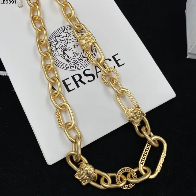 Versace Chain Reaction Doré Tête de Médusa et Maillon Greca Collier 6