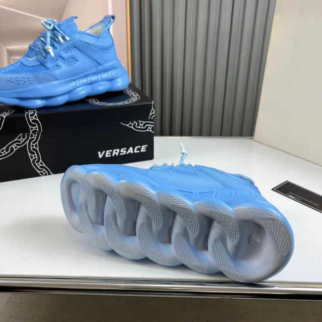 Versace Chain Reaction Monochromatic Blue Chunky Sneakers 2