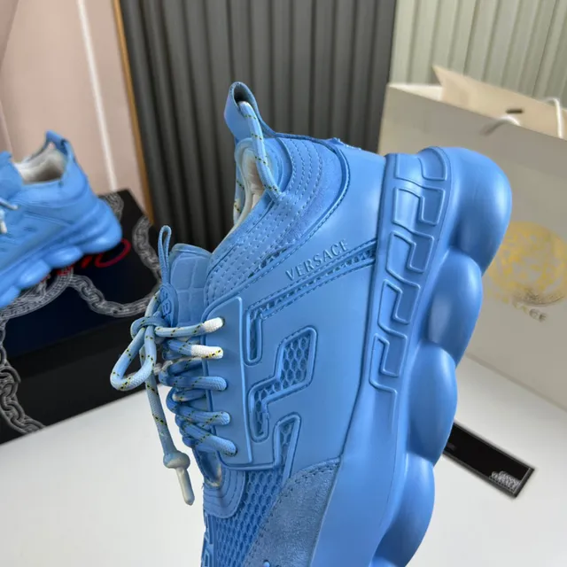 Versace Chain Reaction Monochromatic Blue Chunky Sneakers 3