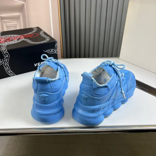 Versace Chain Reaction Monochromatic Blue Chunky Sneakers 6