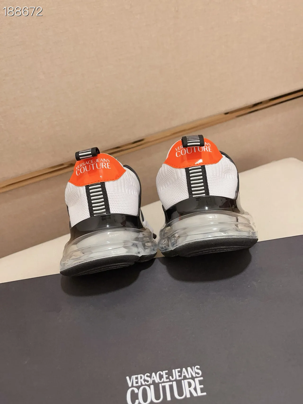 Versace Chain Reaction White Black Orange Chunky Sneakers 2