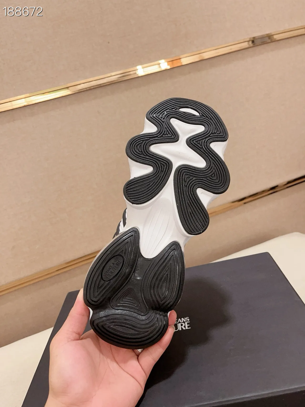 Versace Chain Reaction White Black Orange Chunky Sneakers 3