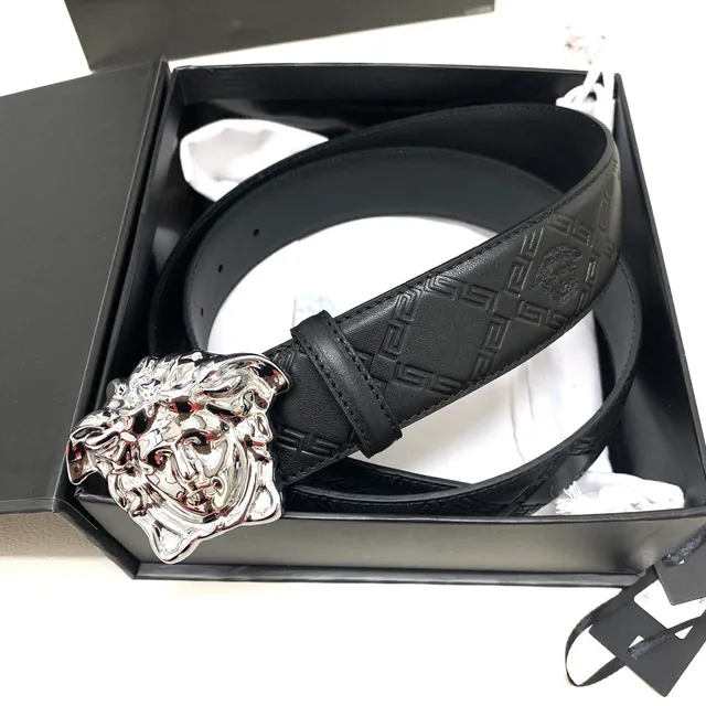 Versace Greca Medusa Black Leather Belt 2
