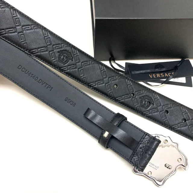 Versace Greca Medusa Black Leather Belt 3