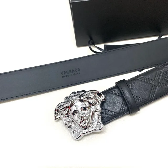Versace Greca Medusa Black Leather Belt 4