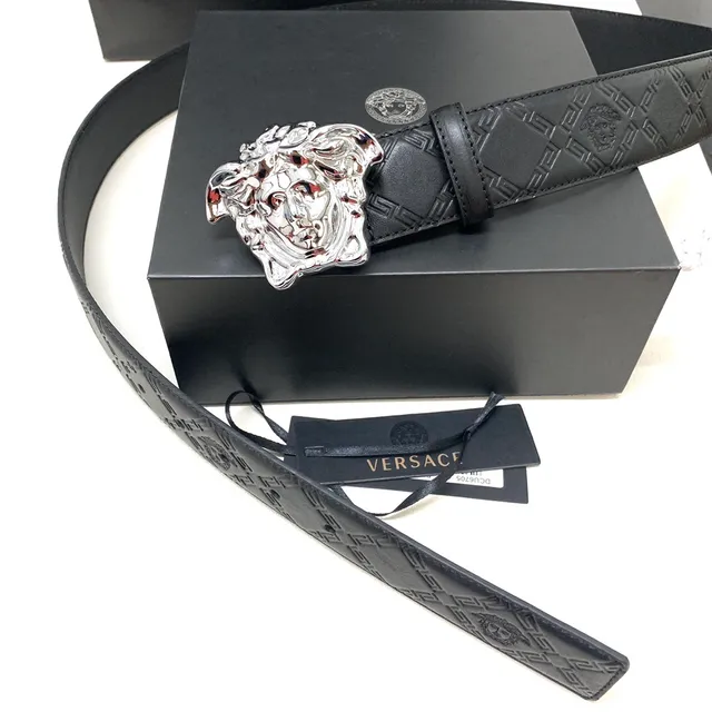 Versace Greca Medusa Black Leather Belt 5