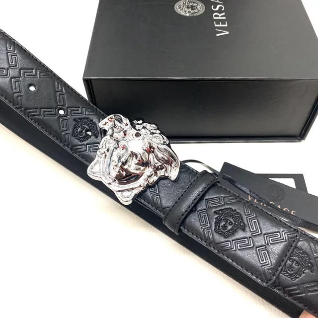 Versace Greca Medusa Black Leather Belt 7