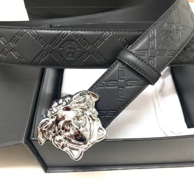 Versace Greca Medusa Black Leather Belt 9