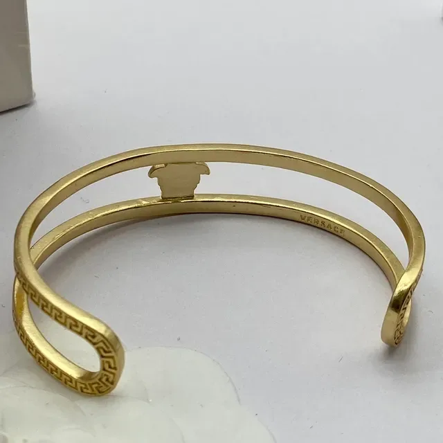 Bracelet Versace Greca Medusa Double Barre Ton Or 2