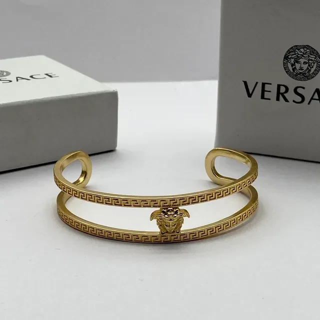 Bracelet Versace Greca Medusa Double Barre Ton Or 6