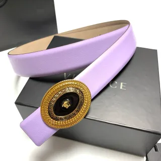 Versace Greca Medusa Purple Leather Belt