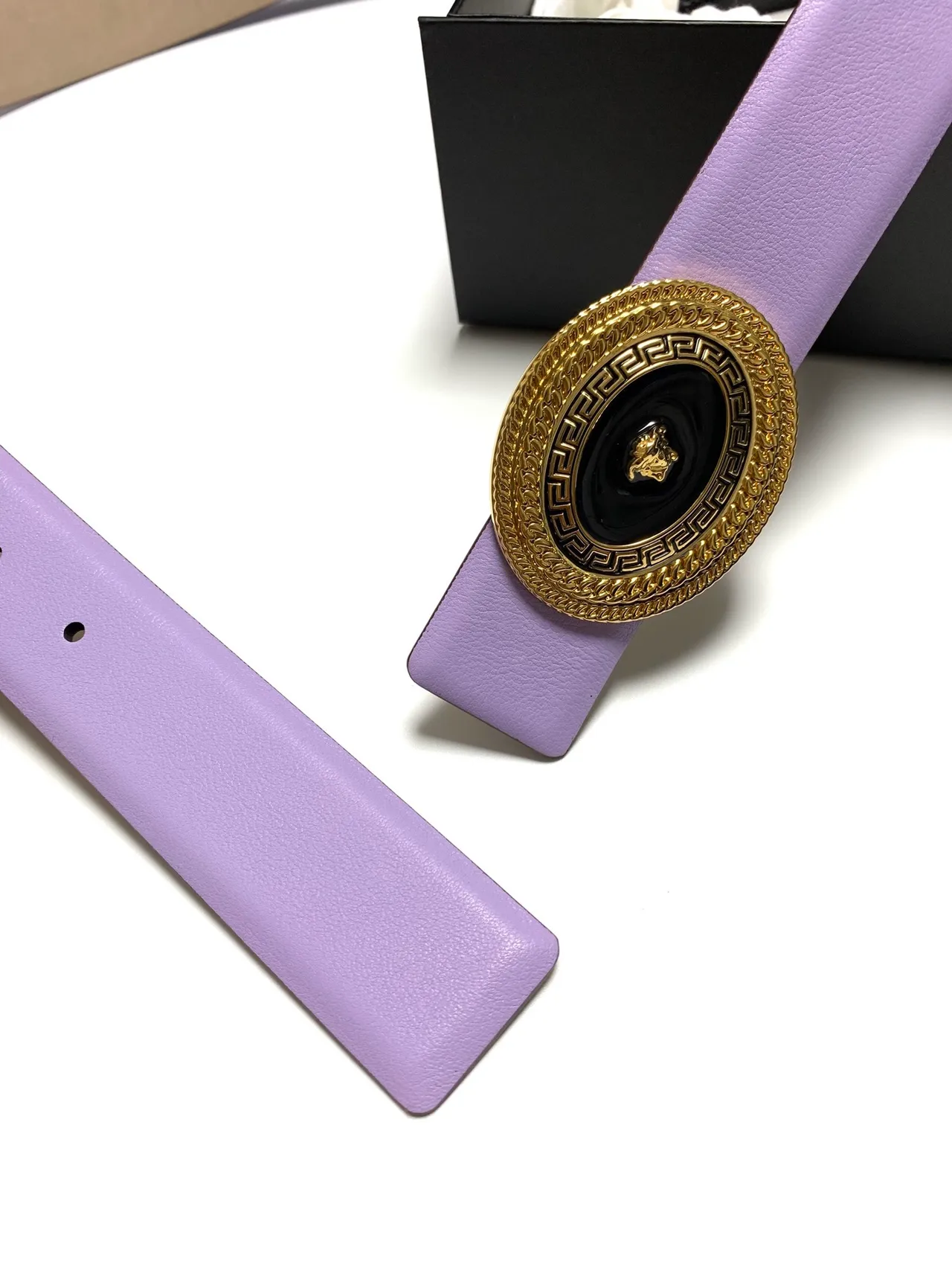 Versace Greca Medusa Purple Leather Belt 4
