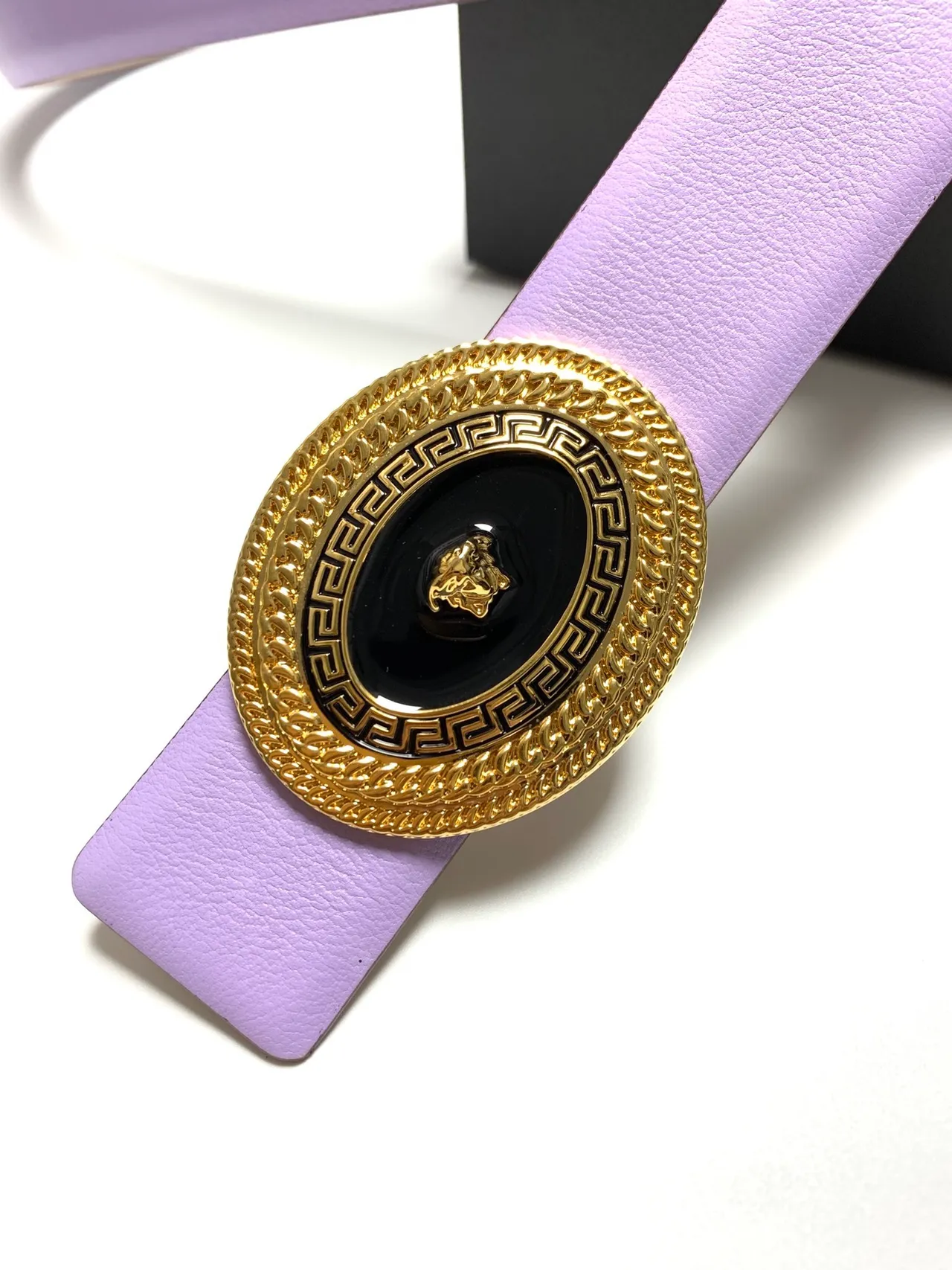 Versace Greca Medusa Purple Leather Belt 6