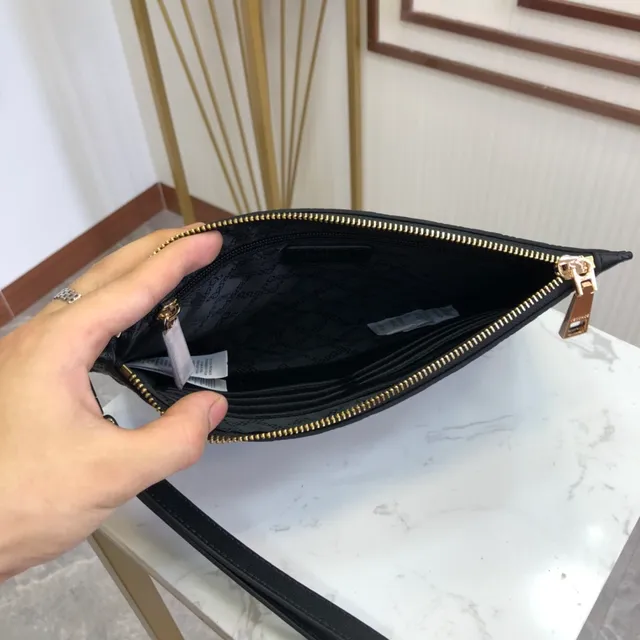 Versace Greca Odissea Black Quilted Medusa Wristlet 2
