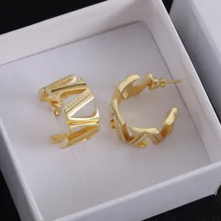 Versace Greca Odissea 雕塑金色圆环耳环