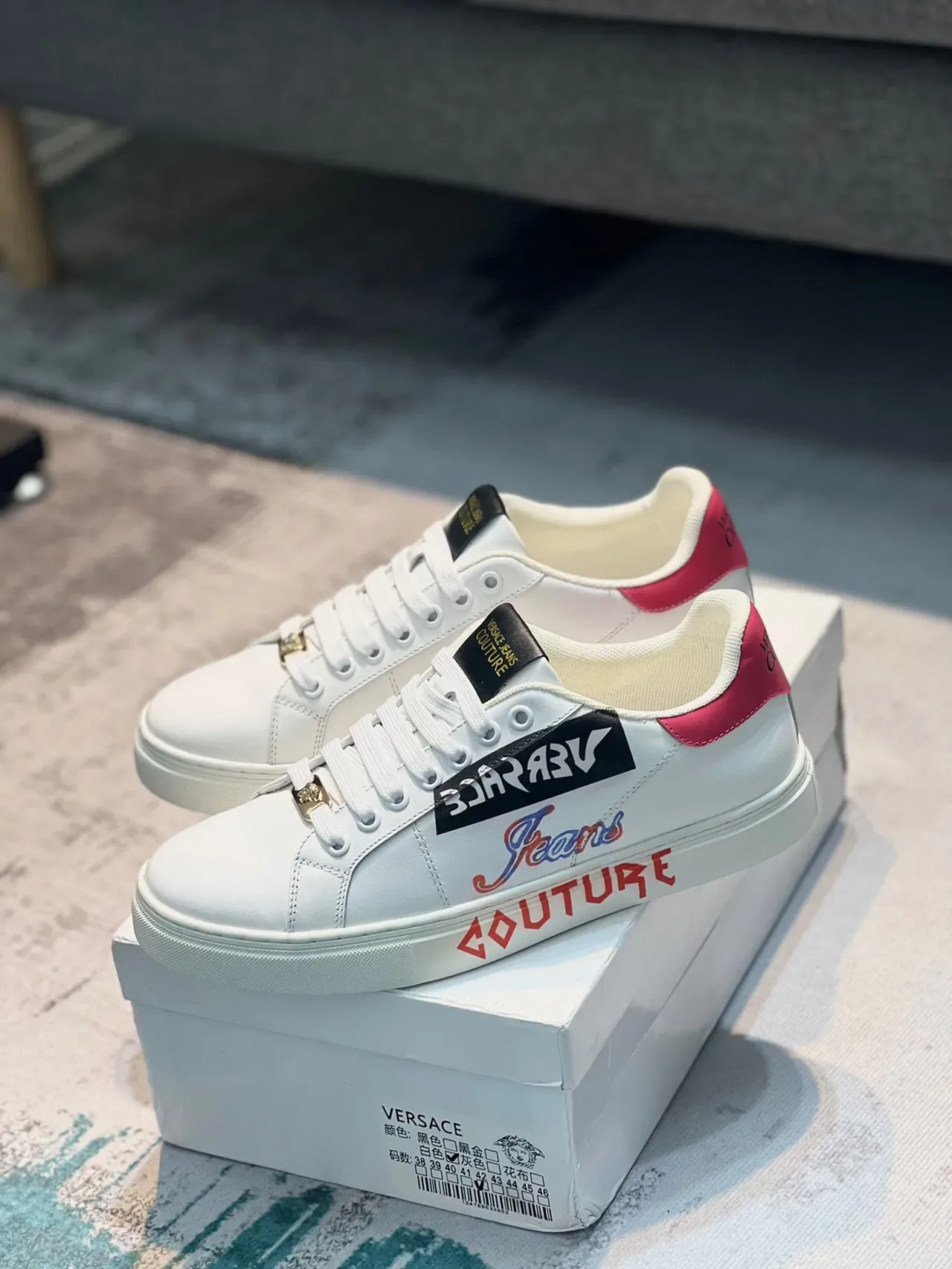 Versace Jeans Couture Graphic Leather Lifestyle Sneakers 7