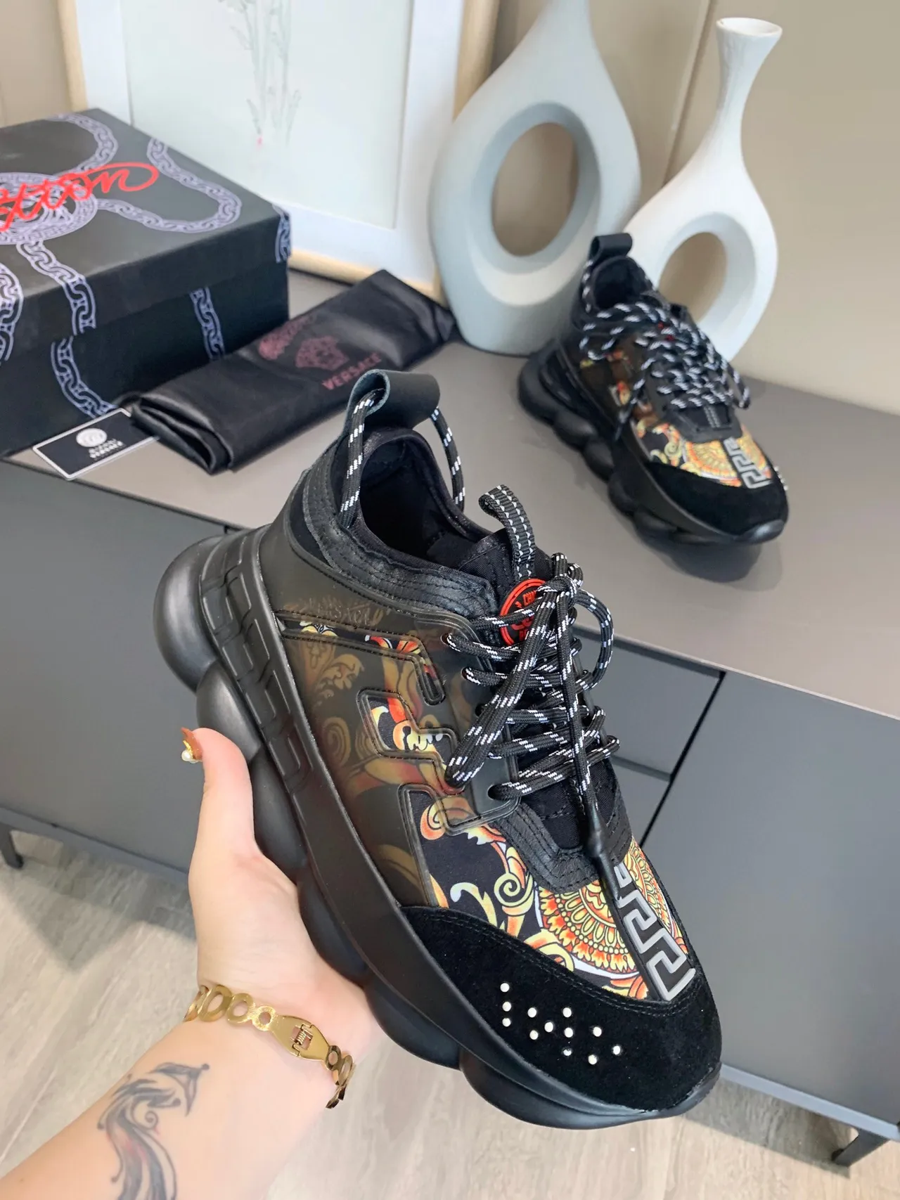 Versace Odissea Multicolor Ornamental Chunky Sneakers 4