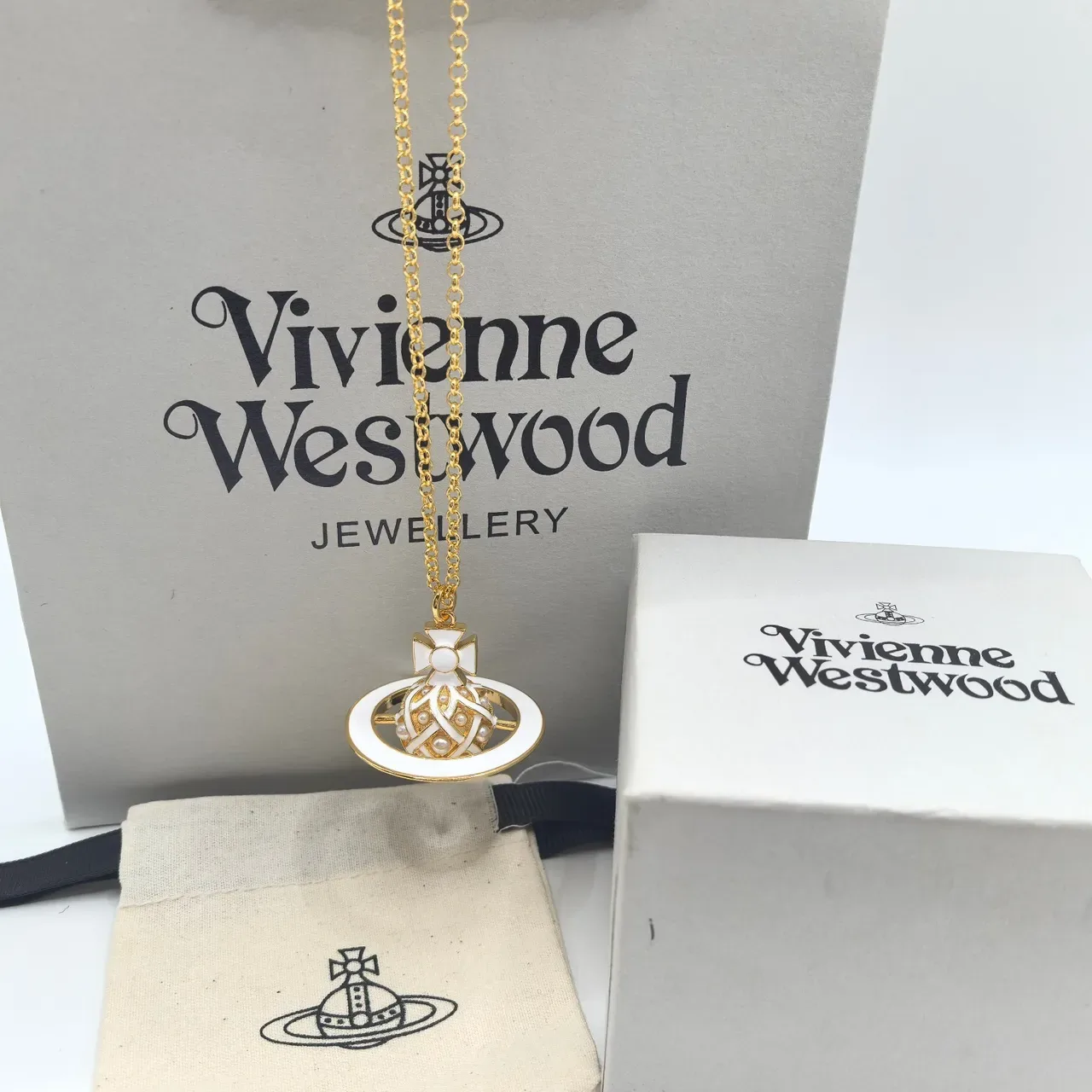 Vivienne Westwood Classic Orb Enamel Pendant Necklace 4