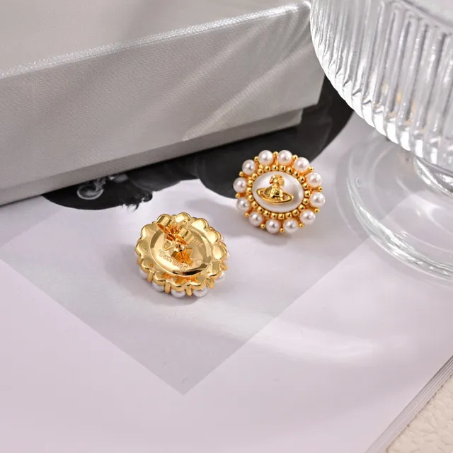 Vivienne Westwood Collier Boule Perle Argent Beige Médaillon 4