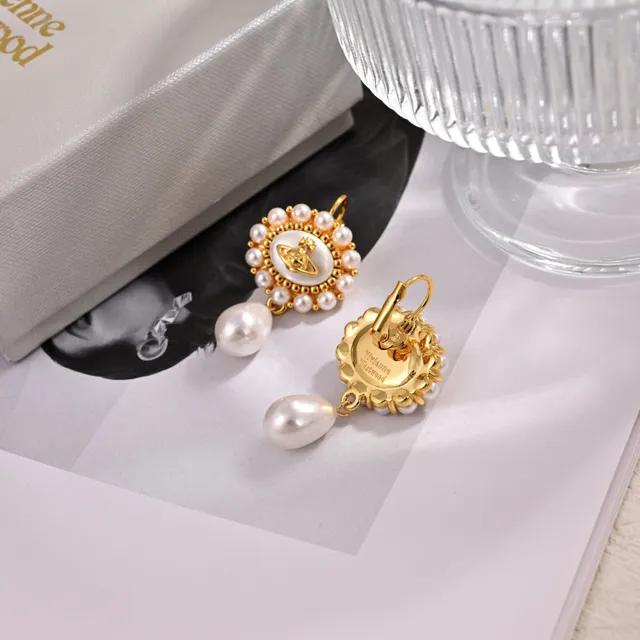 Vivienne Westwood Collier Boule Perle Argent Beige Médaillon 5