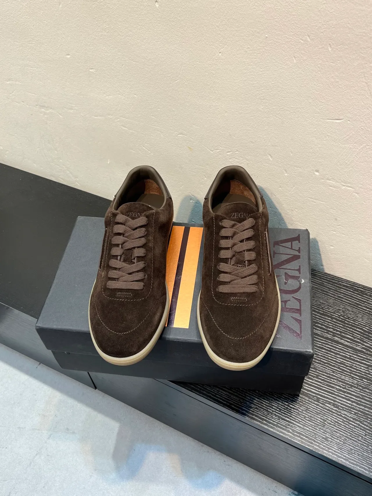 Zegna Tênis Lifestyle de Camurça Marrom Low-Top 2