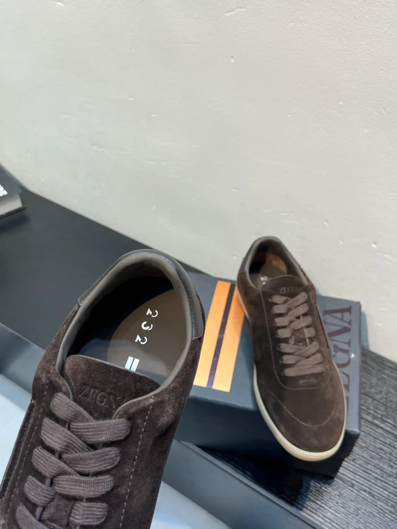 Zegna Tênis Lifestyle de Camurça Marrom Low-Top 7