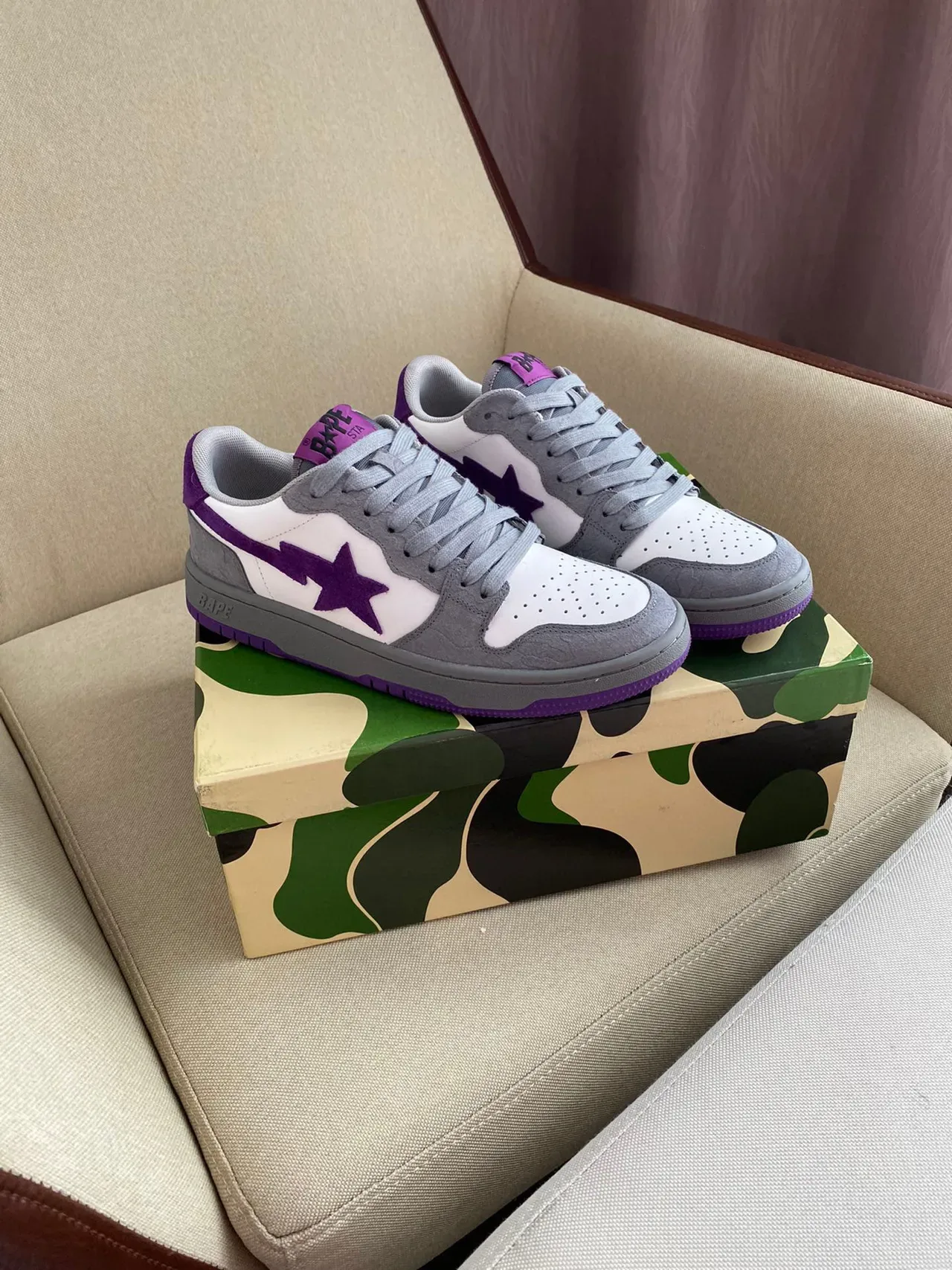 A Bathing Ape BAPE STA Purple Star tênis lifestyle 5