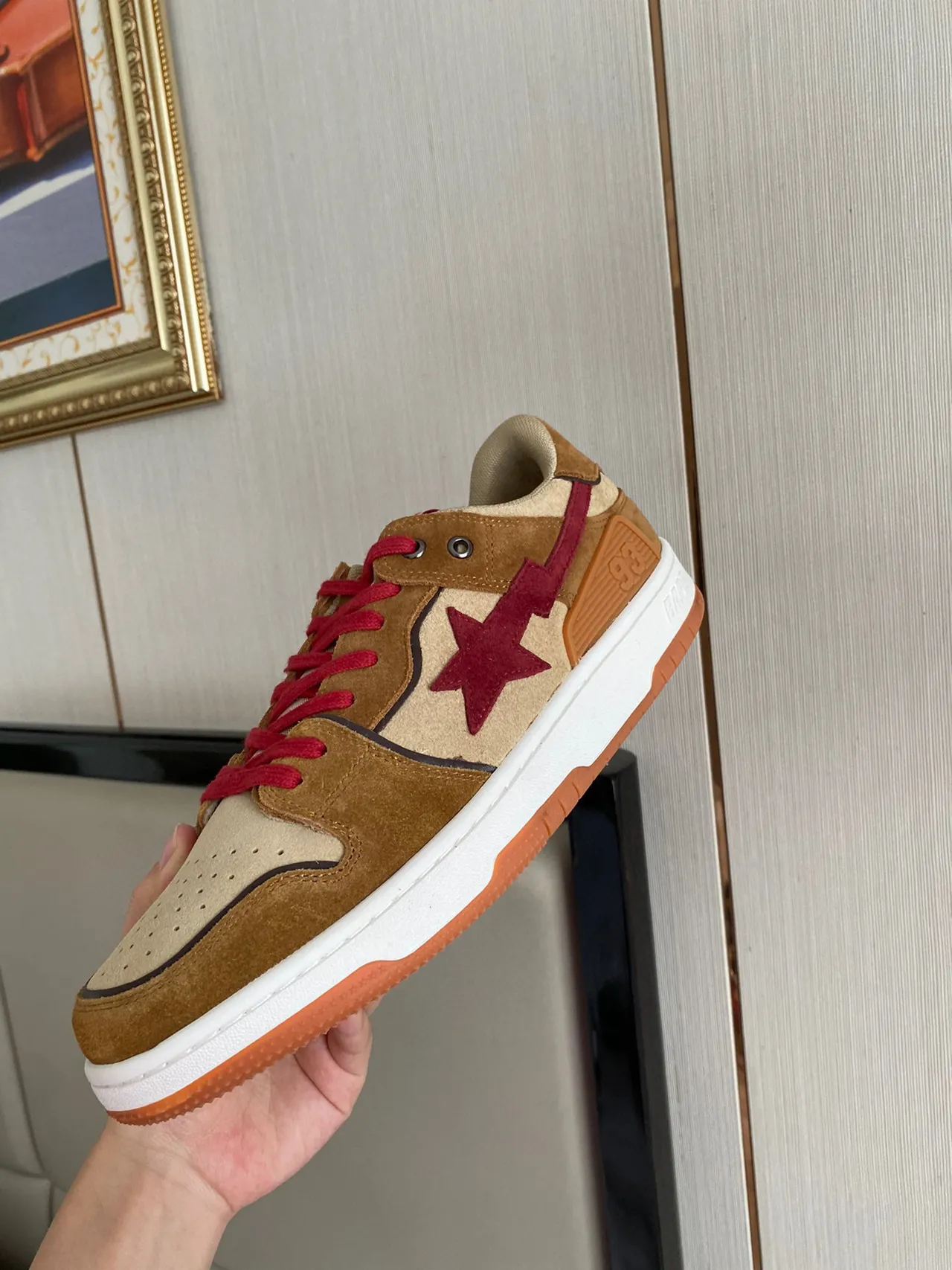 A Bathing Ape BAPE STA Tan Red Star Chaussures Lifestyle 2