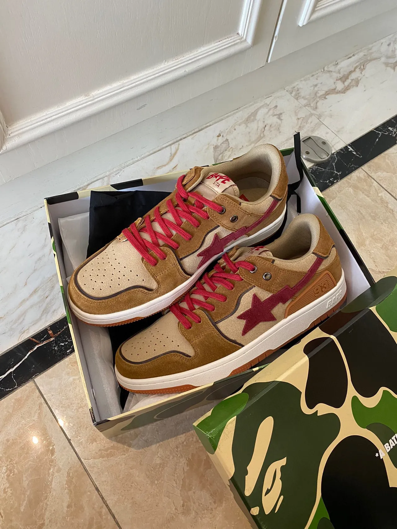 A Bathing Ape BAPE STA Tan Red Star Chaussures Lifestyle 7