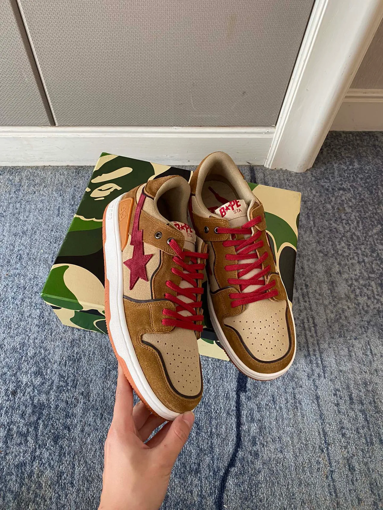 A Bathing Ape BAPE STA Tan Red Star Chaussures Lifestyle 8
