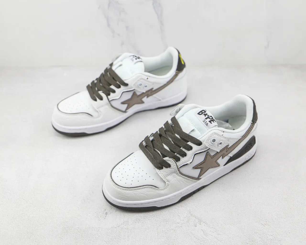 A Bathing Ape BAPE STA Chaussures de Skateboard Blanc Noir Étoile Éclair 4