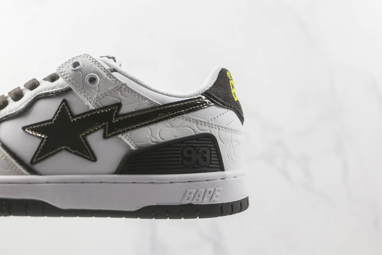 A Bathing Ape BAPE STA Chaussures de Skateboard Blanc Noir Étoile Éclair 7