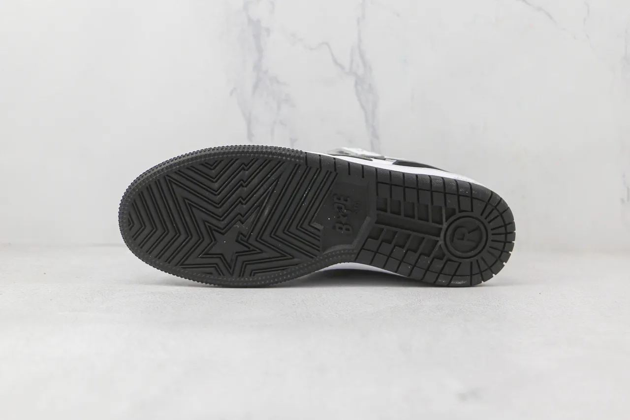 A Bathing Ape BAPE STA Chaussures de Skateboard Blanc Noir Étoile Éclair 8