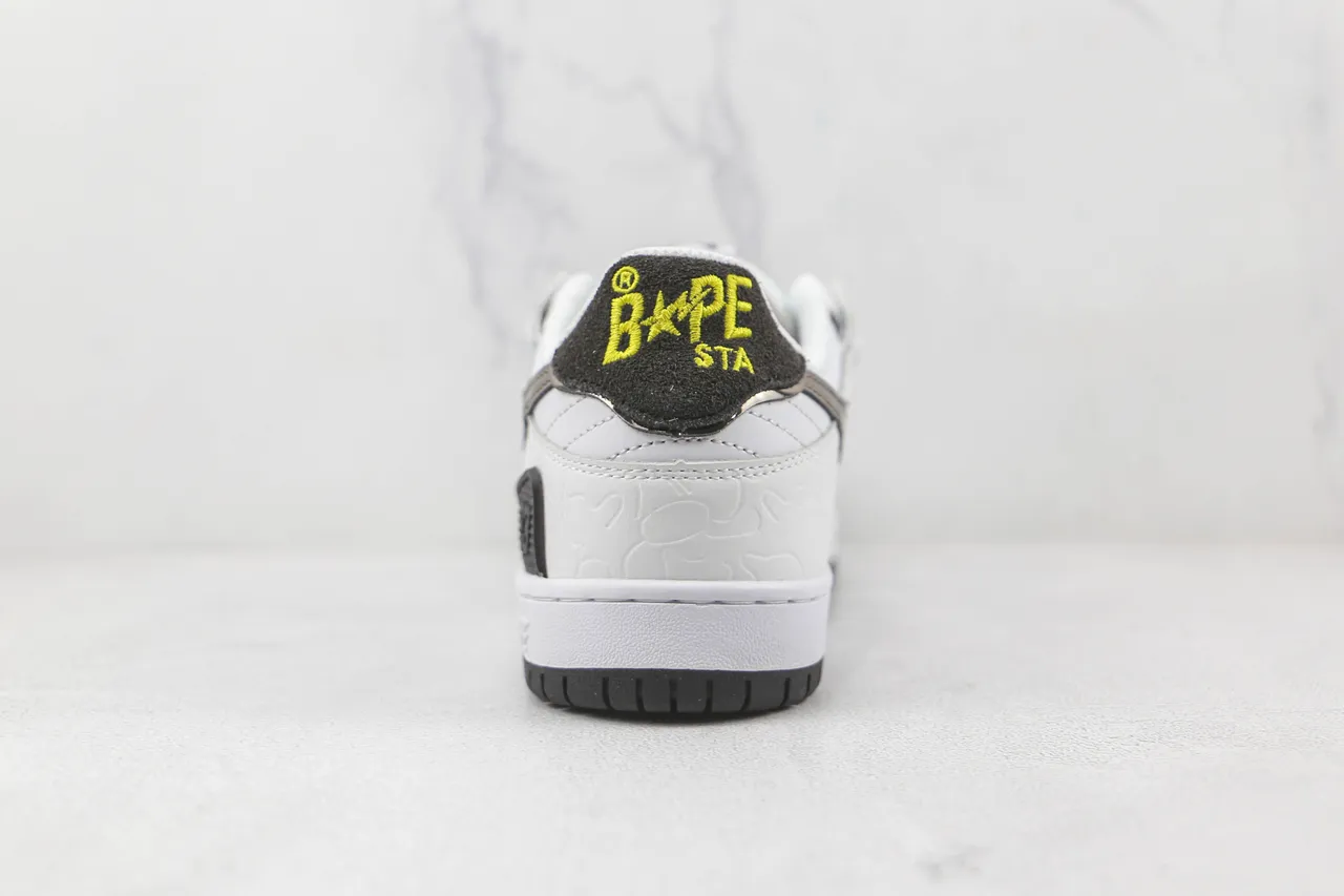A Bathing Ape BAPE STA Chaussures de Skateboard Blanc Noir Étoile Éclair 9