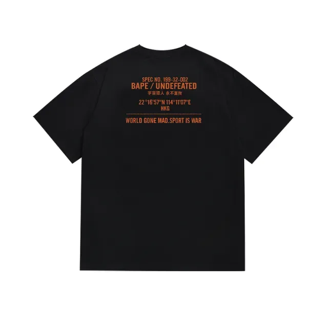 A Bathing Ape BAPE x UNDEFEATED Black Orange Graphic-Print Camouflage T-Shirt 5