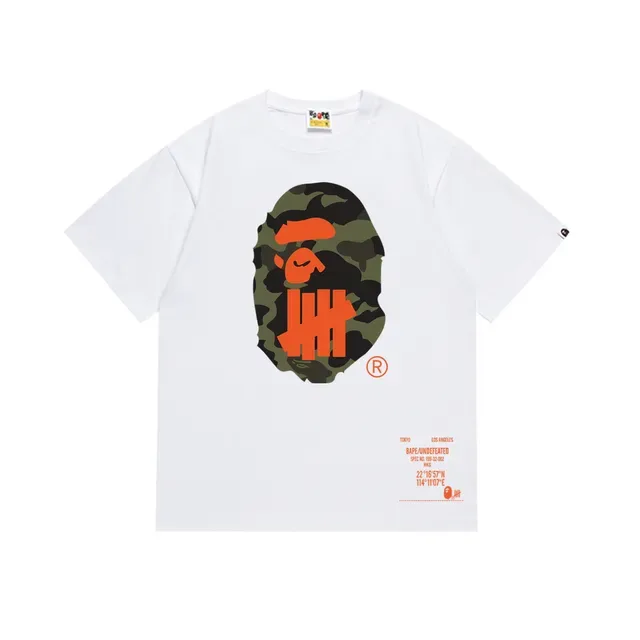 A Bathing Ape BAPE x UNDEFEATED Black Orange Graphic-Print Camouflage T-Shirt 7